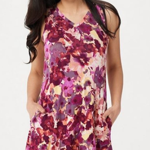 LOGO Knit Sleeveless Maxi Dress with Chiffon Trim - Picture 3 of 4